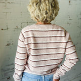 Striped Button Front Cardigan