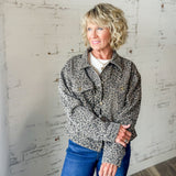 Leopard Print Denim Trucker Jacket