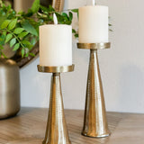 Small Gold Pillar Candle Holder