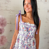 Floral Crochet Lace Tie-Strap Midi Dress
