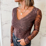 Floral Lace V-Neck Bodysuit