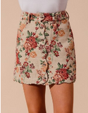 Bloom and Button Mini Skirt