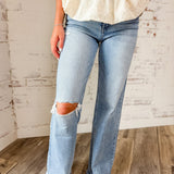 Flying Monkey Wide Leg Distressed Jeans