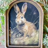 6x8" Arch Top Bunny Framed Art