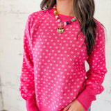 Fuchsia Bloom Dotted Sweater