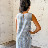 Gingham Sleeveless Shift Dress