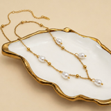 Gold Chain Pearl Drop Necklace