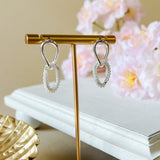 Double Oval Drop Earrings