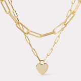 Gold Layered Paperclip Heart Necklace