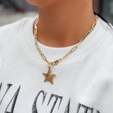 Hammered Star Paperclip Necklace