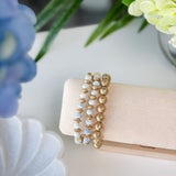 Gold Textured Bead Bracelet