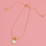 Golden Heart Pull-Tie Bracelet