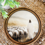 8" The Good Shepherd Framed Round Wall Art