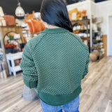 Green Bird's Eye Knit Sweater