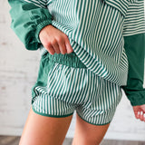 Green Stripe Quarter-Zip Set
