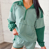 Green Stripe Quarter-Zip Set
