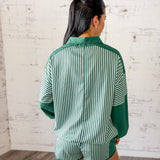 Green Stripe Quarter-Zip Set