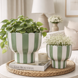 6", 8" Striped Pedestal Planter