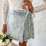 Harbor Wrap Denim Skort