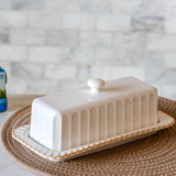 Heirloom White Butter Dish