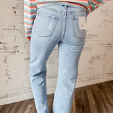 High Rise Wide Leg Distressed Jeans