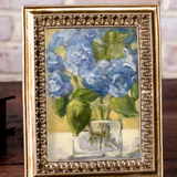 Hydrangea Oil Painting Print | Gold Scroll Frame | 5x7