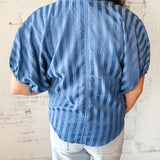 Striped Puff Sleeve Top