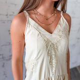 Lace Detail Tiered Mini Dress