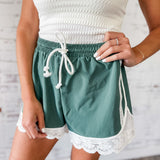 Lace Trim Sporty Lounge Shorts