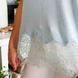 Lace Trim Sweater Top