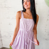 Lavender Tassel Tie Midi Dress