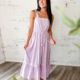 Lavender Tassel Tie Midi Dress