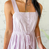 Lavender Tassel Tie Midi Dress