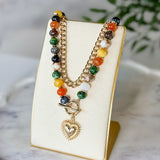 Layered Heart Stone Necklace