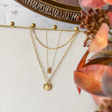 Layered Tag & Coin Necklace Set