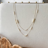 Double Layer Pearl Station Necklace