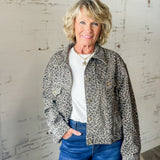 Leopard Print Denim Trucker Jacket