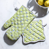 Lime Poppy Oven Mitt & Pot Holder Set