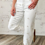 Meadow Stitch Embroidered Denim Jeans