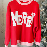 Merry Waffle Knit Crewneck