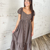 Plaid Puff Sleeve Dress