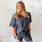 Curvy Mineral Wash Top + Shorts Set