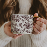 Brown Floral Coffee Mug