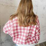 Natalie Collar Half-Zip Plaid Pullover