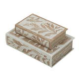 Neutral Botanical Storage Book Boxes