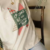 O Come Let Us Adore Him Christmas Quilt Comfort Colors Tee