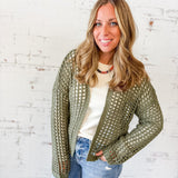 Open-Knit Crochet Cardigan