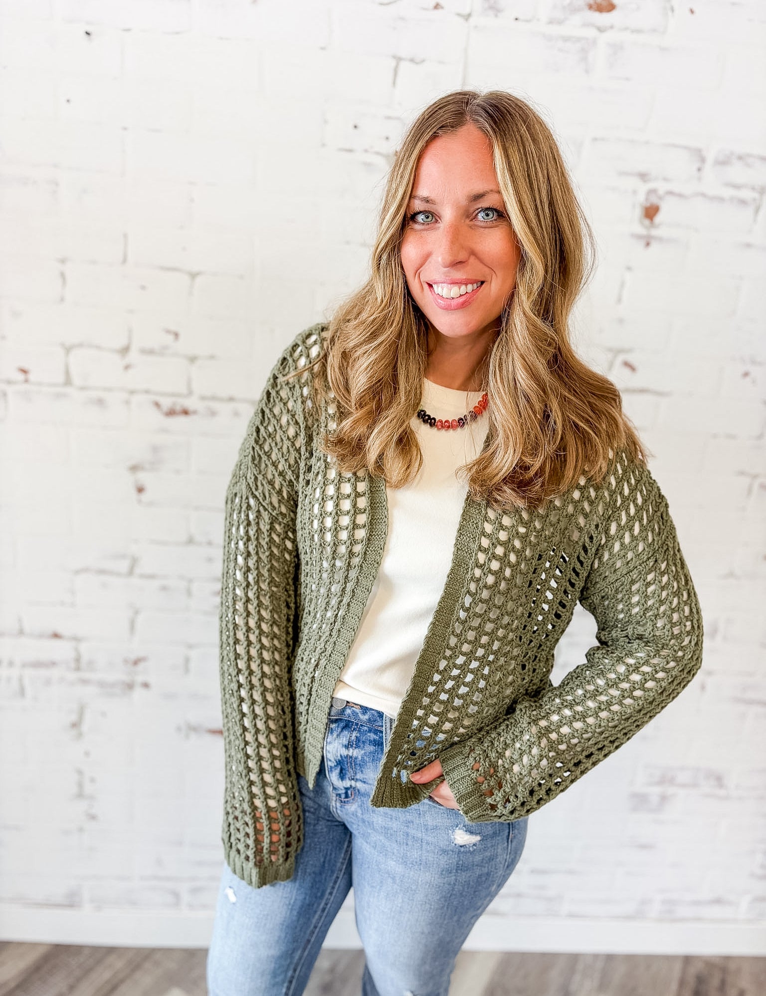 Open-Knit Crochet Cardigan