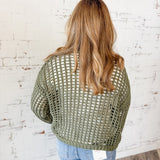 Open-Knit Crochet Cardigan