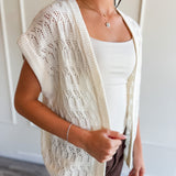 Open Knit Sleeveless Cardigan
